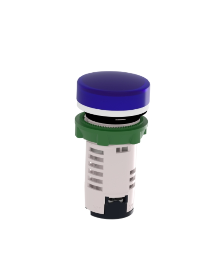 Monolithic pilot light, Harmony XB5N XB7N, plastic, blue, 22mm, LED, 230V AC