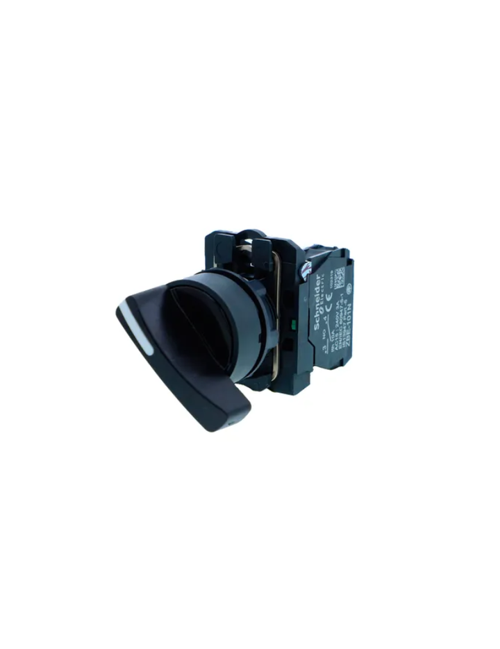 Selector switch, Harmony XB5N XB7N, plastic, black, 22mm, long handle, 3 position, stay put, 2 NO