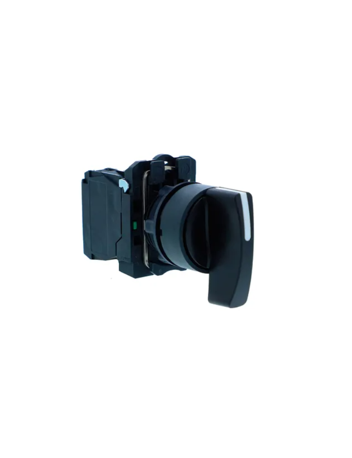 Selector switch, Harmony XB5N XB7N, plastic, black, 22mm, long handle, 3 position, spring return to middle, 2 NO