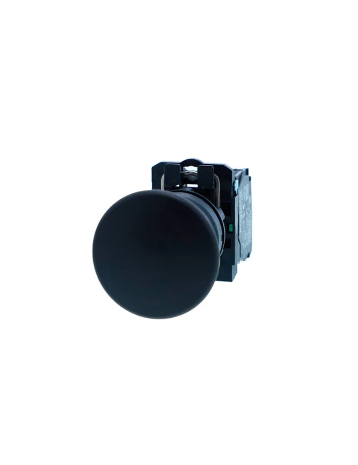 Push button, Harmony XB5N XB7N, plastic, mushroom, black, 40mm, spring return, unmarked, 1 NO