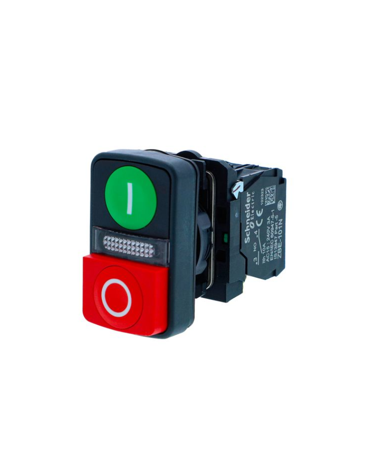 ill double-head push button, Harmony XB5N XB7N, plastic, 22mm, 1 green flush + 1 red projecting, marked, 230V AC, 1NO 1NCill double-head push button, Harmony XB5N XB7N, plastic, 22mm, 1 green flush + 1 red projecting, marked, 230V AC, 1NO 1NC