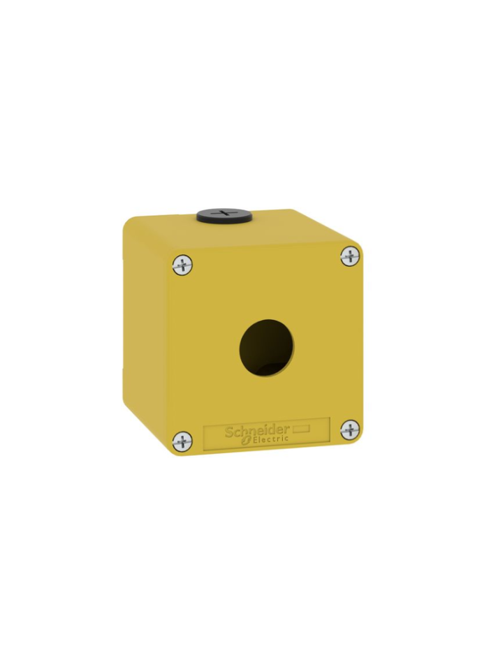 Die cast empty control station, Harmony XAP, XB2 SL, zinc alloy, yellow, M20, 1 cut out 22mm, 80x80x51,5mm, UL cULus
