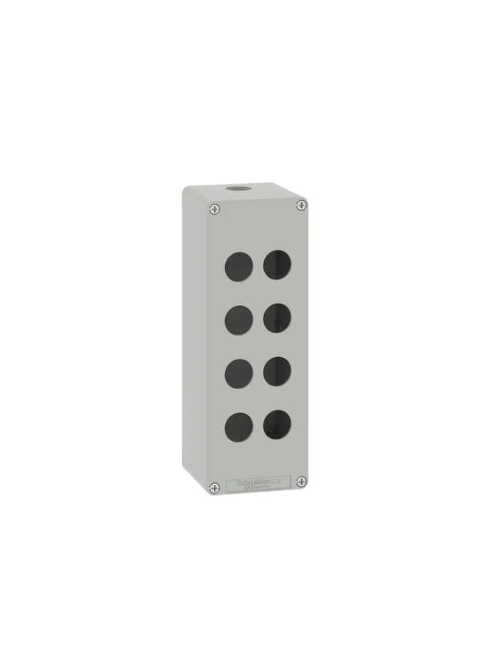 Die cast empty control station, Harmony XAP, XB2 SL, zinc alloy, grey, M25, 8 cut outs 22mm, 80x220x77mm