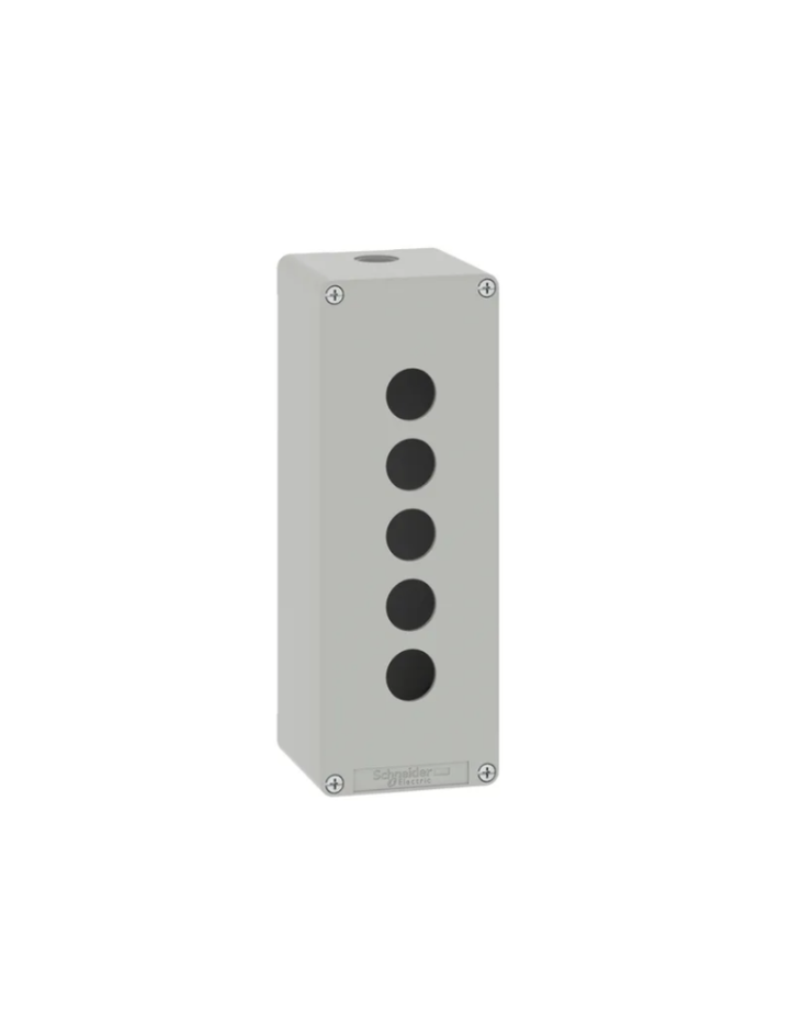 Harmony XAP, XB2 SL, Empty control station, zinc alloy, grey, M25, 5 cut-outs 22mm, 80 x 220 x 77