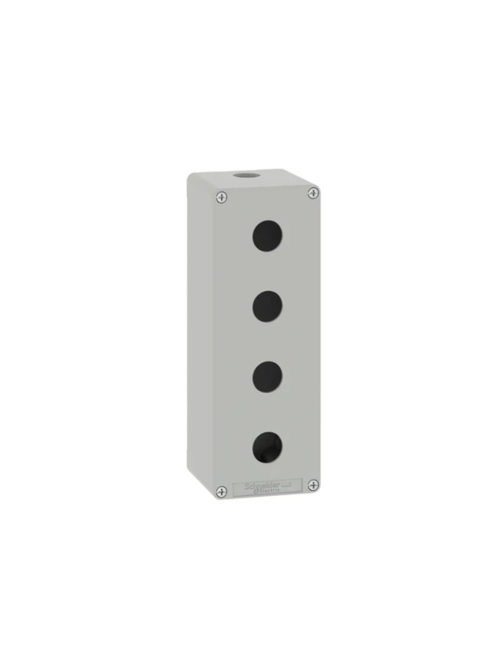 Harmony XAP, XB2 SL, Empty control station, zinc alloy, grey, M25, 4 cut-outs 22mm, 80 x 220 x 77