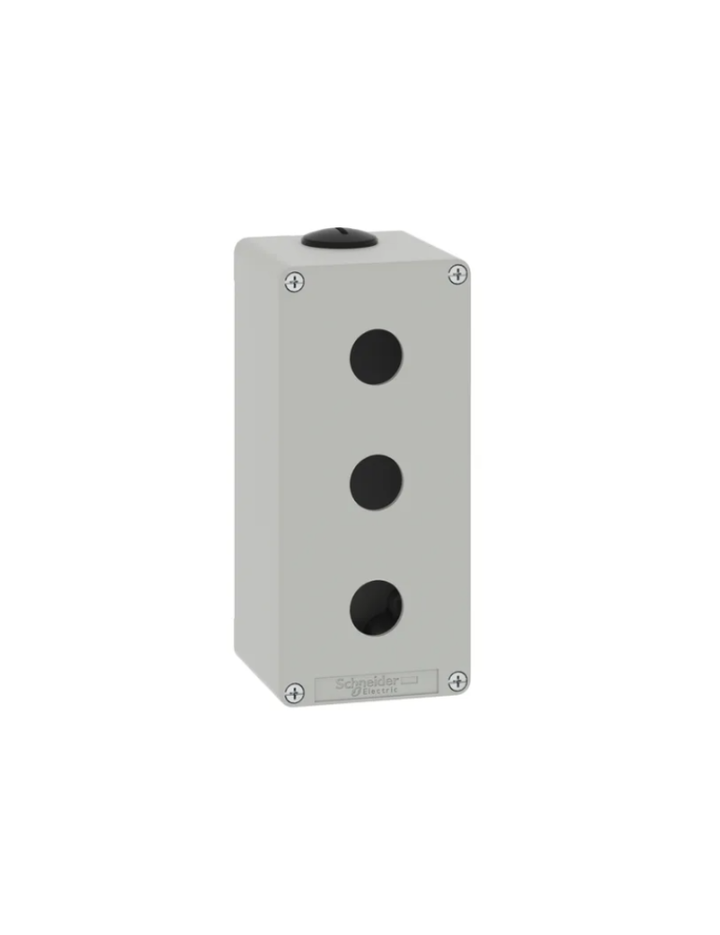 Die cast empty control station, Harmony XAP, XB2 SL, zinc alloy, grey, M25, 3 cut outs 22mm, 80x175x77mm