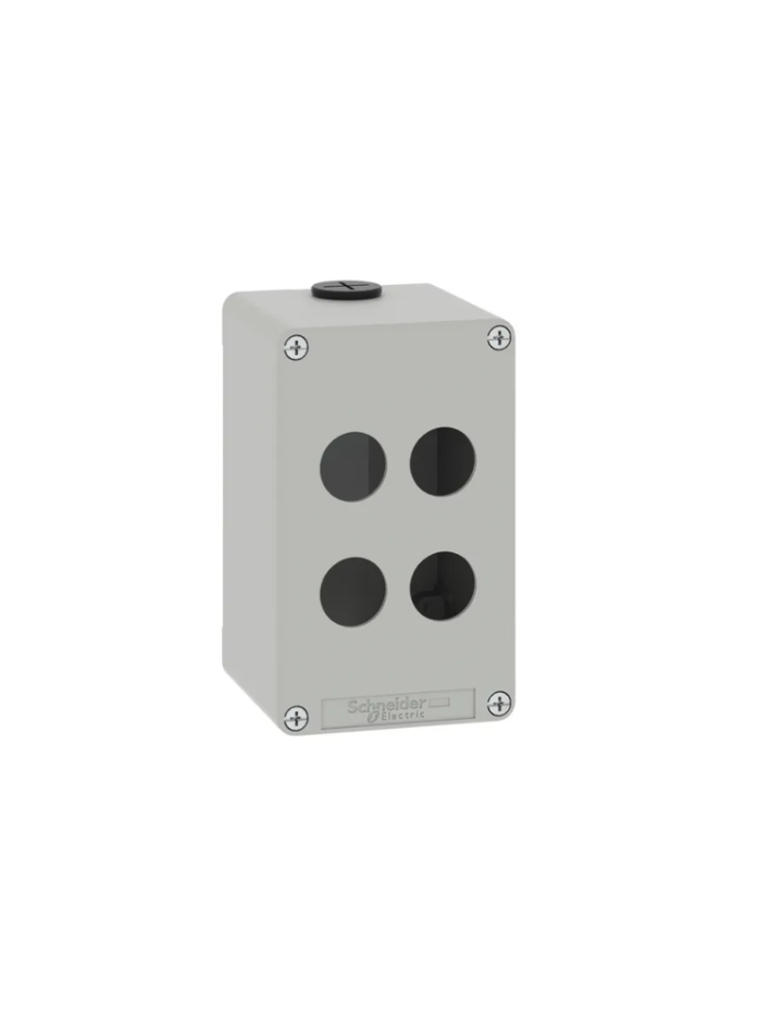 Die cast empty control station, Harmony XAP, XB2 SL, zinc alloy, grey, M20, 4 cut outs 22mm, 80x130x51,5mm, UL cULus