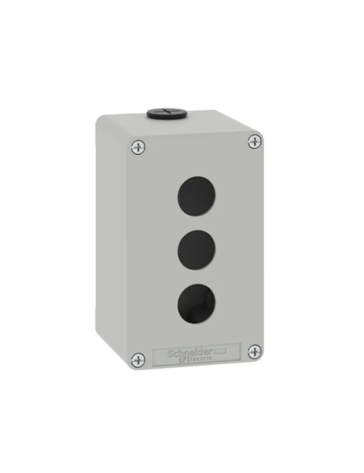Die cast empty control station, Harmony XAP, XB2 SL, zinc alloy, grey, M20, 3 cut outs 22mm, 80x130x51,5mm, UL cULus