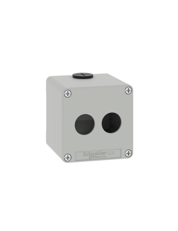 Die cast empty control station, Harmony XAP, XB2 SL, zinc alloy, grey, M20, 2 cut outs 22mm, 80x80x51,5mm, UL cULus