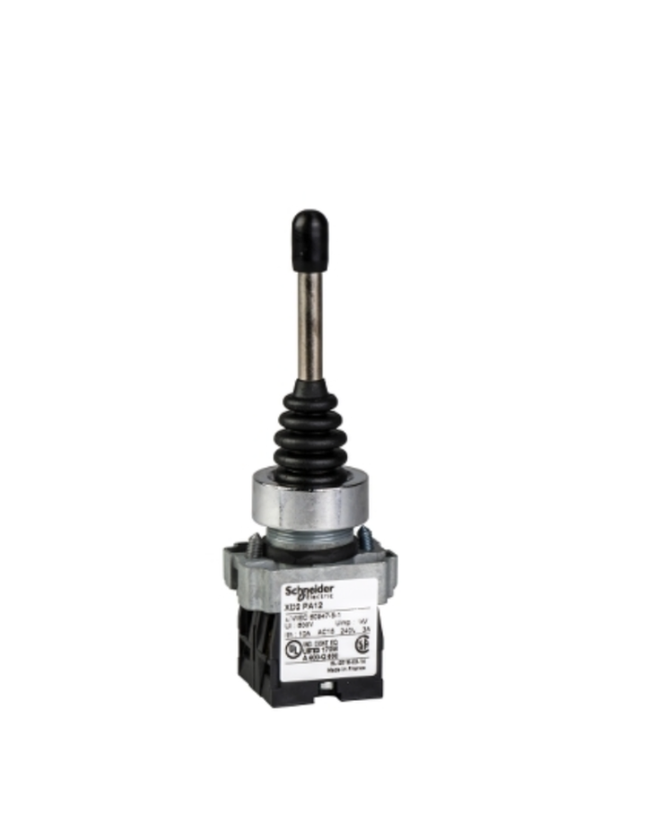 Complete joystick controller, Harmony XD2, 22mm, 2 directions, 1NO per direction, with return position 0