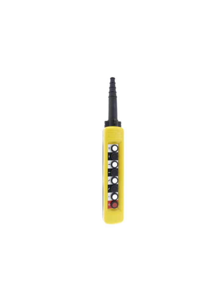Pendant control station, plastic, yellow, 8 push buttons