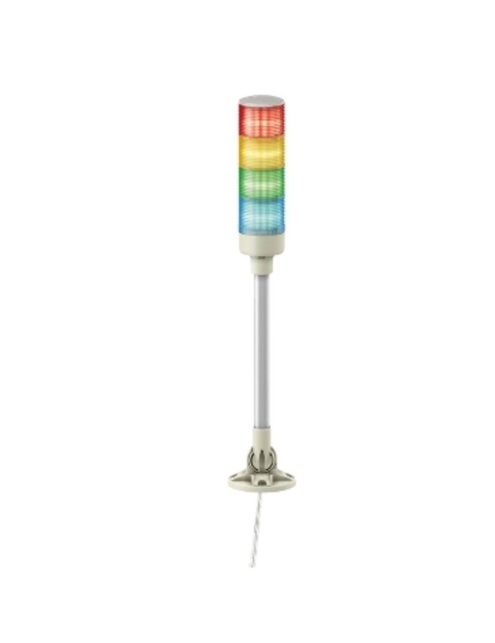 Tower Light - RAGB - 24V - LED - W.Buzzer - Tube mounting with fixing plate
