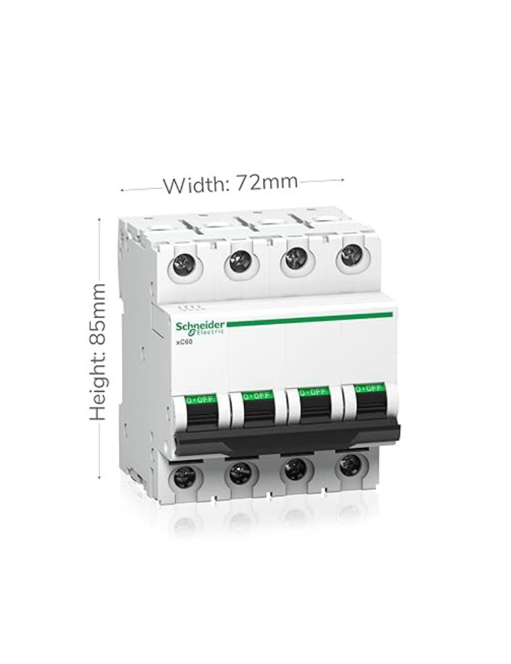 Schneider Electric A9N4P32C Acti 9 MCB xC60 4Pole 32A C 10000A