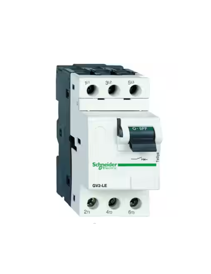 GV2LE;TeSys GV;motor circuit breaker;motor protection;magnetic protection;high breaking capacity;toggle;screw clamp terminals
