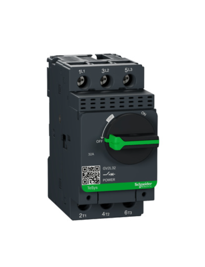 GV2L;TeSys GV;motor circuit breaker;motor protection;magnetic protection;high breaking capacity;rotary handle;screw clamp terminals