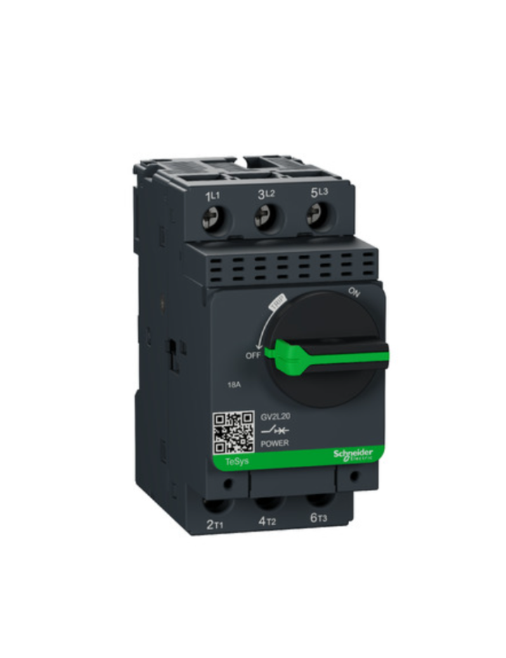 GV2L;TeSys GV;motor circuit breaker;motor protection;magnetic protection;high breaking capacity;rotary handle;screw clamp terminals