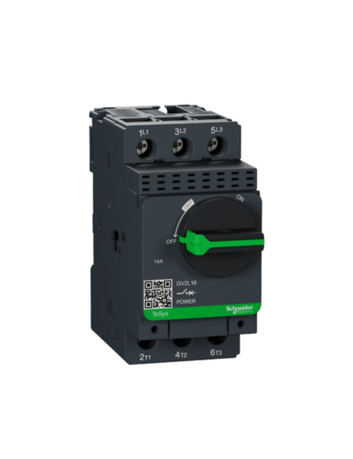 GV2L;TeSys GV;motor circuit breaker;motor protection;magnetic protection;high breaking capacity;rotary handle;screw clamp terminals