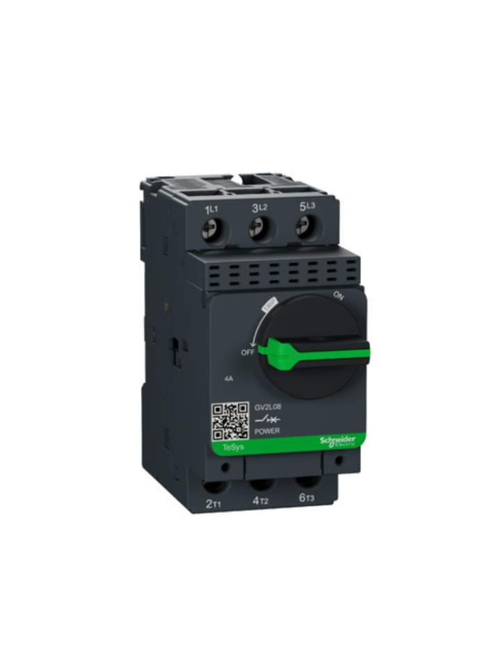 GV2L;TeSys GV;motor circuit breaker;motor protection;magnetic protection;high breaking capacity;rotary handle;screw clamp terminals
