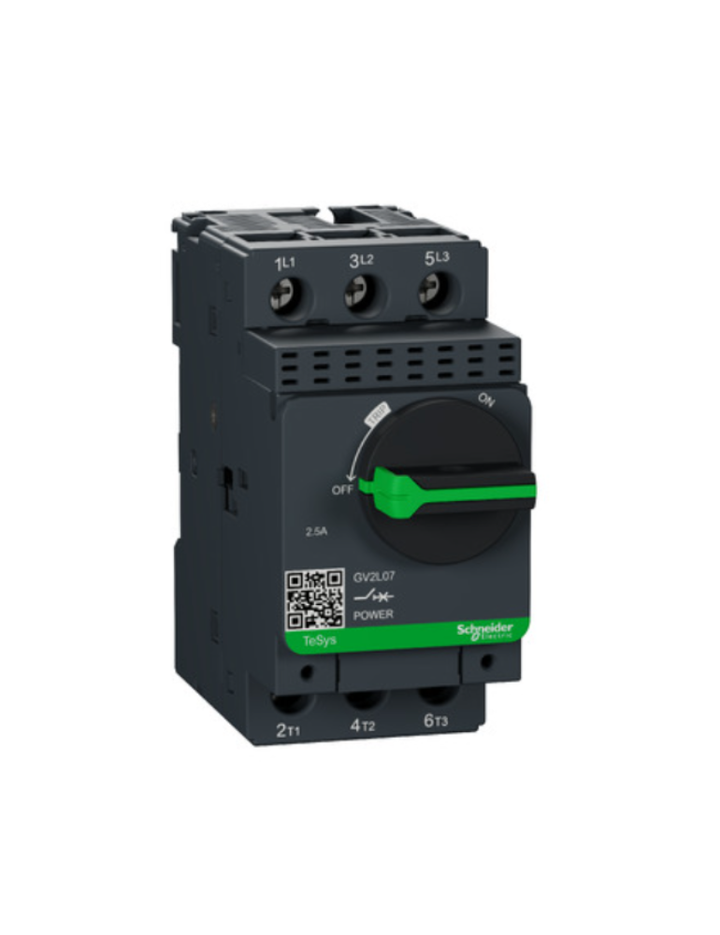 GV2L;TeSys GV;motor circuit breaker;motor protection;magnetic protection;high breaking capacity;rotary handle;screw clamp terminals