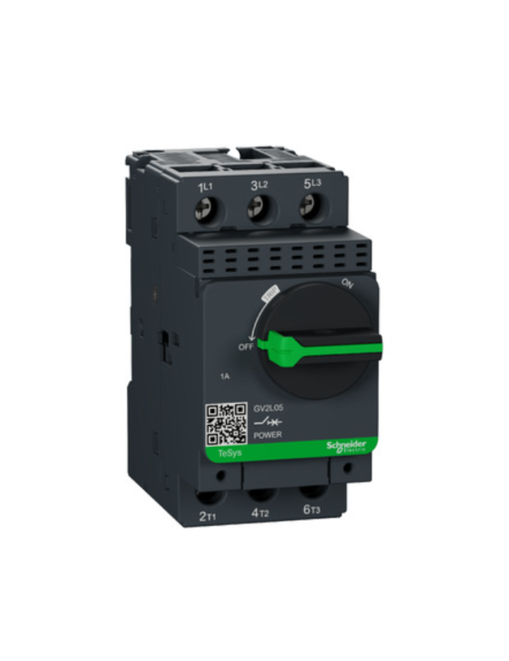 GV2L;TeSys GV;motor circuit breaker;motor protection;magnetic protection;high breaking capacity;rotary handle;screw clamp terminals