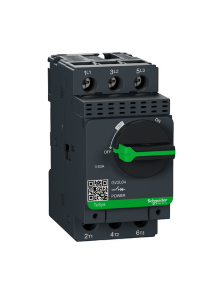 GV2L;TeSys GV;motor circuit breaker;motor protection;magnetic protection;high breaking capacity;rotary handle;screw clamp terminals