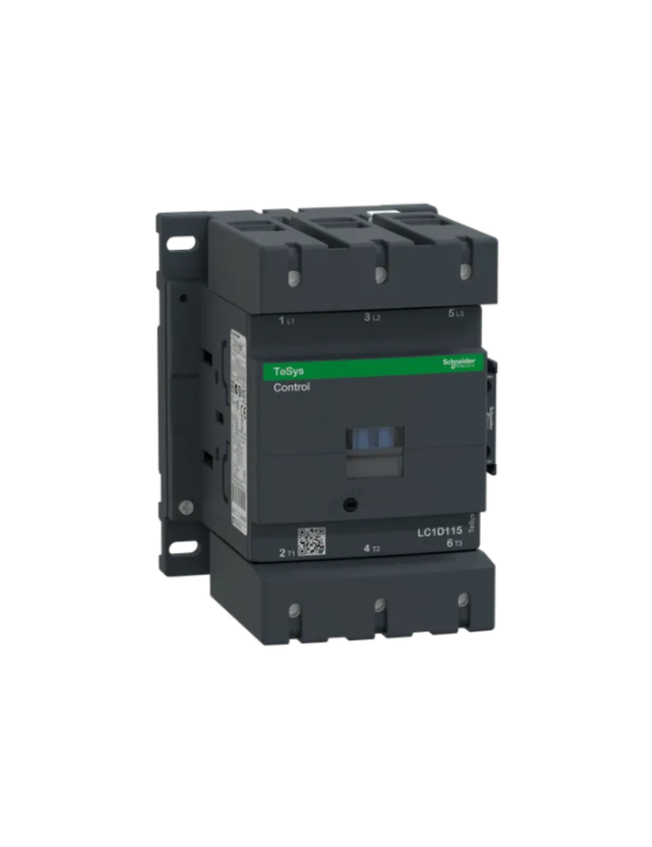 Schneider Electric Power Contactors 115 AMP 3 Pole (1 NO + 1 NC) Wire Connector (black, Pack of 1) LC1D115BD MCB