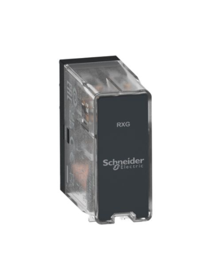 Schneider Electric RXG18BD Interface plug-in relay, 10A 24V, 1CO DC, without lockable test button Power Plug