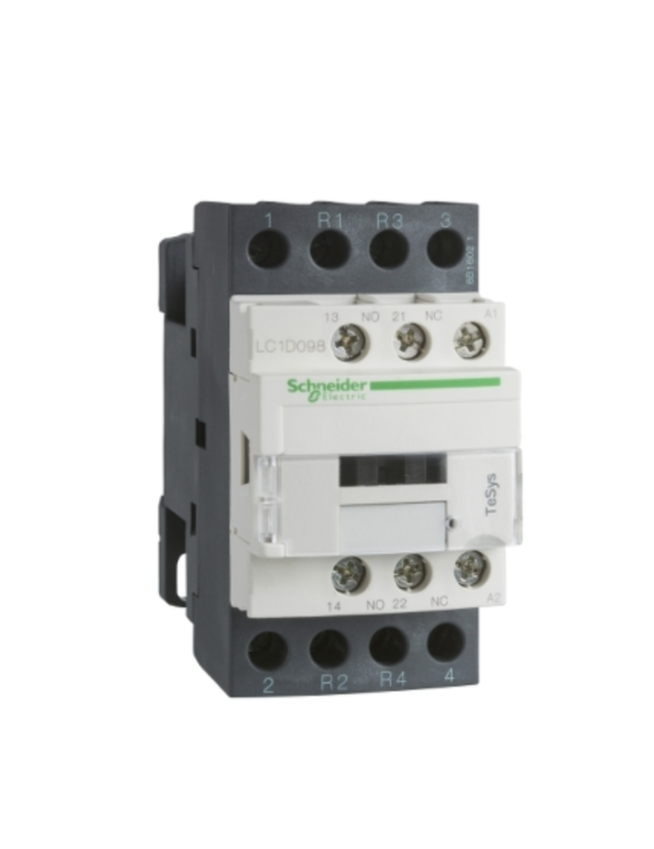 Schneider Electric TeSys D contactor 40 AMP 4 Pole (2 NO + 2 NC) standard coil (black, Pack of 1) LC1D258N7 MCB