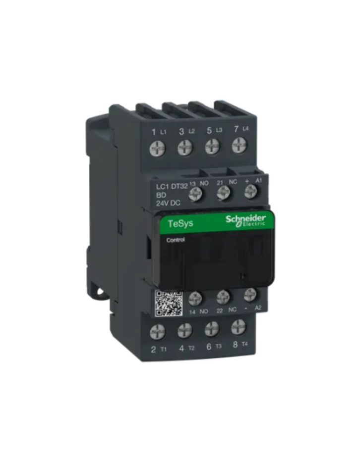 Schneider Electric TeSys D contactor 32 AMP 4 Pole (1 NO + 1 NC) standard coil (black, Pack of 1) LC1DT32BD MCB