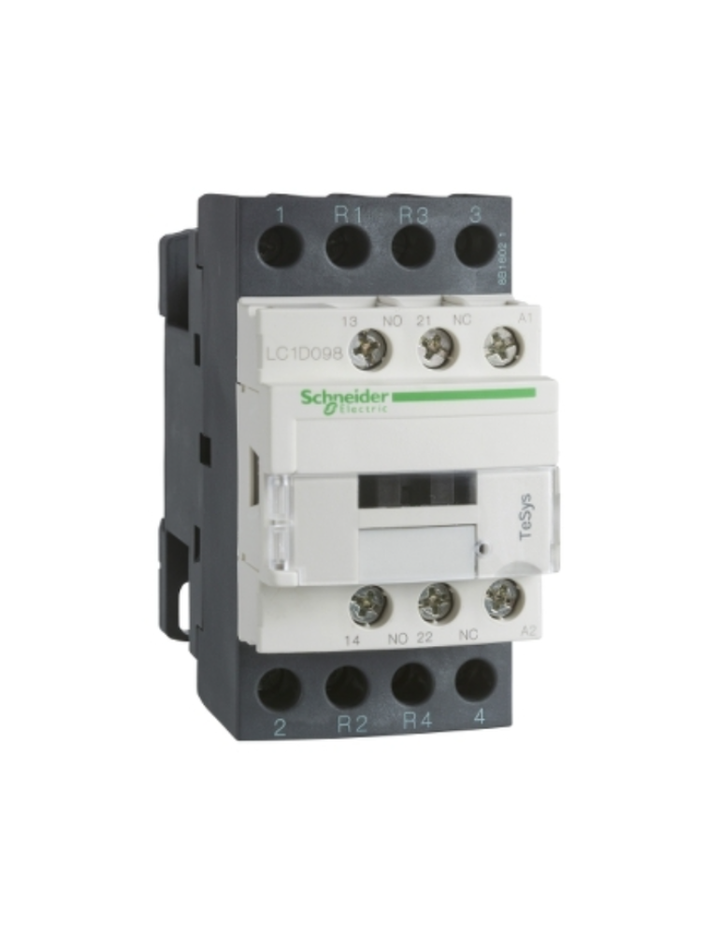 Schneider Electric TeSys D contactor 32 AMP 4 Pole (2 NO + 2 NC) standard coil (black, Pack of 1) LC1D188N7 MCB