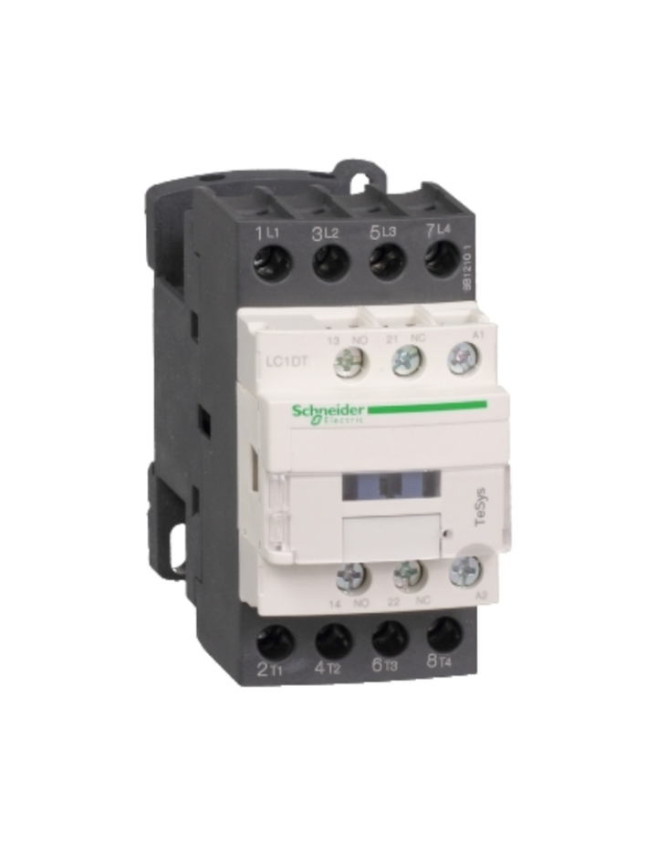Schneider Electric TeSys D contactor 32 AMP 4 Pole (4 NO) standard coil (black, Pack of 1) LC1DT32N7 MCB