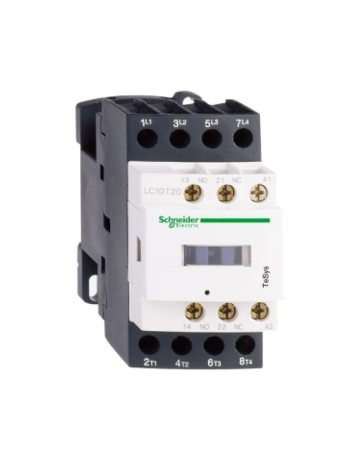 Schneider Electric TeSys D contactor 25 AMP 4 Pole (4 NO) standard coil (black, Pack of 1) LC1DT25N7 MCB