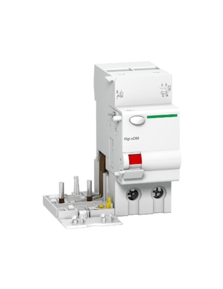 Schneider Electric 2P, 63A, 100mA, VIGI XC60 earth leakage add-on block(RCCB) A9N26612 MCB