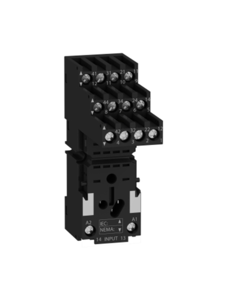 Schneider Electric Screw clamp terminal, mixed contact socket, 250 V AC, RXZE2S111M 10 A Four Pin Socket