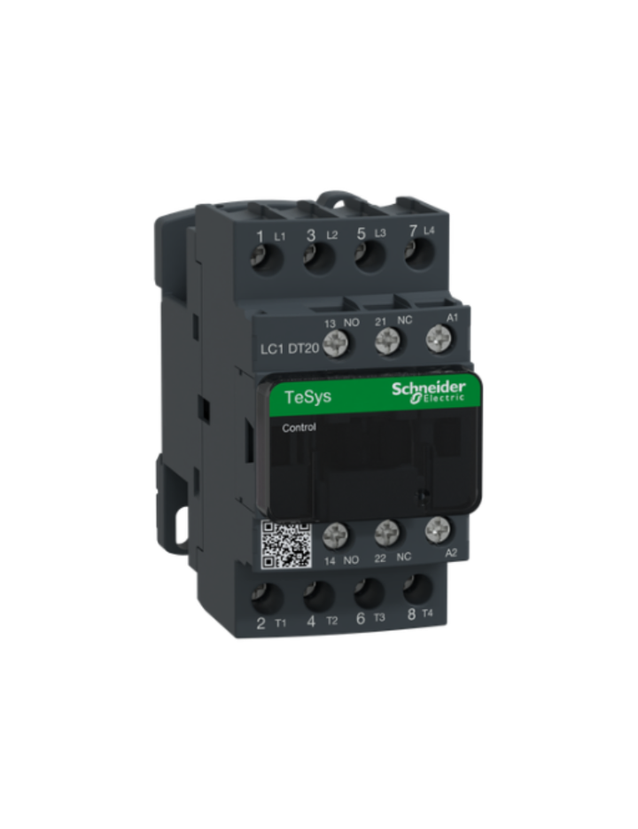 Schneider Electric TeSys D contactor 20 AMP 4 Pole (4 NO) standard coil (black, Pack of 1) LC1DT20N7 MCB