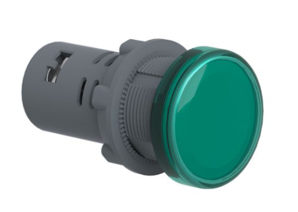 round pilot light Ø 22 - green - integral LED - 220 V DC - screw clamp terminals