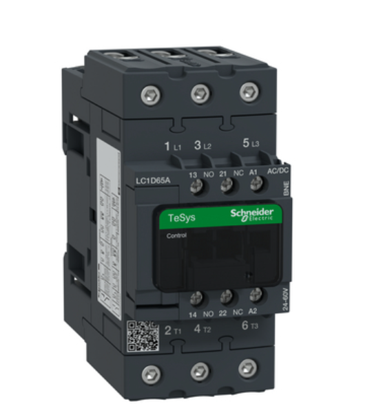 TeSys D contactor 3P 65A AC-3 up to 440V coil 100-250V AC/DC EverLink