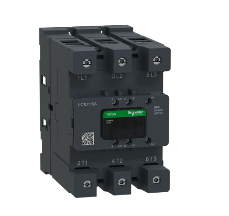 Contactor, Tesys Deca Advanced, 3P(3NO), 75hp at 480V, 115A, 100-250V AC/DC coil, Everlink