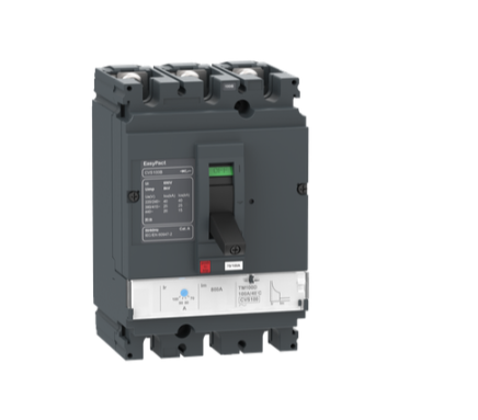 circuit breaker EasyPact CVS100B, 25 kA at 415 VAC, 16 A rating thermal magnetic TM-D trip unit, 3P 3d