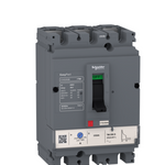 circuit breaker EasyPact CVS100B, 25 kA at 415 VAC, 63 A rating thermal magnetic TM-D trip unit, 3P 3d