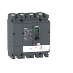 circuit breaker EasyPact CVS100B, 25 kA at 415 VAC, 16 A rating thermal magnetic TM-D trip unit, 4P 3d