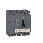 circuit breaker EasyPact CVS100B, 25 kA at 415 VAC, 32 A rating thermal magnetic TM-D trip unit, 4P 3d