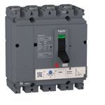 circuit breaker EasyPact CVS100B, 25 kA at 415 VAC, 50 A rating thermal magnetic TM-D trip unit, 4P 3d