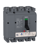 circuit breaker EasyPact CVS160B, 25 kA at 415 VAC, 125 A rating thermal magnetic TM-D trip unit, 4P 3d