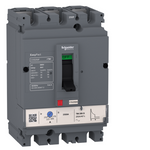 circuit breaker EasyPact CVS100F, 36 kA at 415 VAC, 100 A rating thermal magnetic TM-D trip unit, 3P 3d