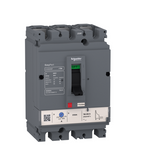 circuit breaker EasyPact CVS160F, 36 kA at 415 VAC, 160 A rating thermal magnetic TM-D trip unit, 3P 3d