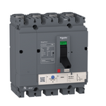 circuit breaker EasyPact CVS100F, 36 kA at 415 VAC, 25 A rating thermal magnetic TM-D trip unit, 4P 3d