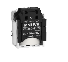 MN undervoltage release, Compact NSX, PowerPact Multistandard, EasyPact CVS, rated voltage 380 to 415 VAC 50/60 Hz, 440 to 480 VAC 60 Hz