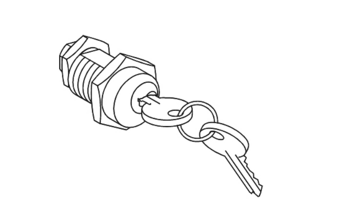 Keylock, EasyPact EXE, 2 keylocks, 1 flat key, assembled