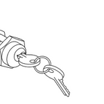 Keylock, EasyPact EXE, 2 keylocks, 1 flat key, assembled